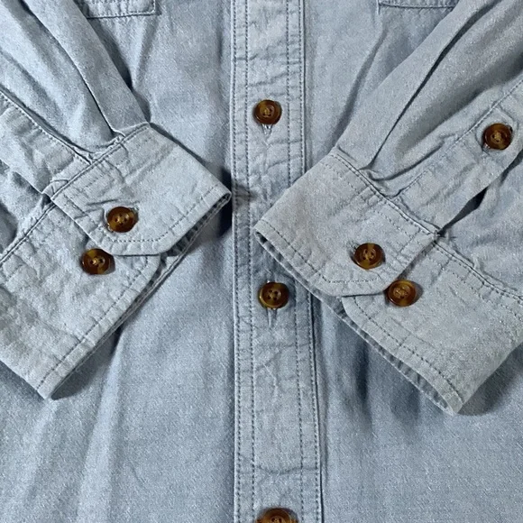 Men’s Carhartt blue, long sleeve shirt. Size XL. Chest approx 25 1/2 inches - Picture 4 of 12